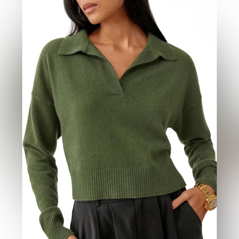 Reformation Cashmere Polo Sweater